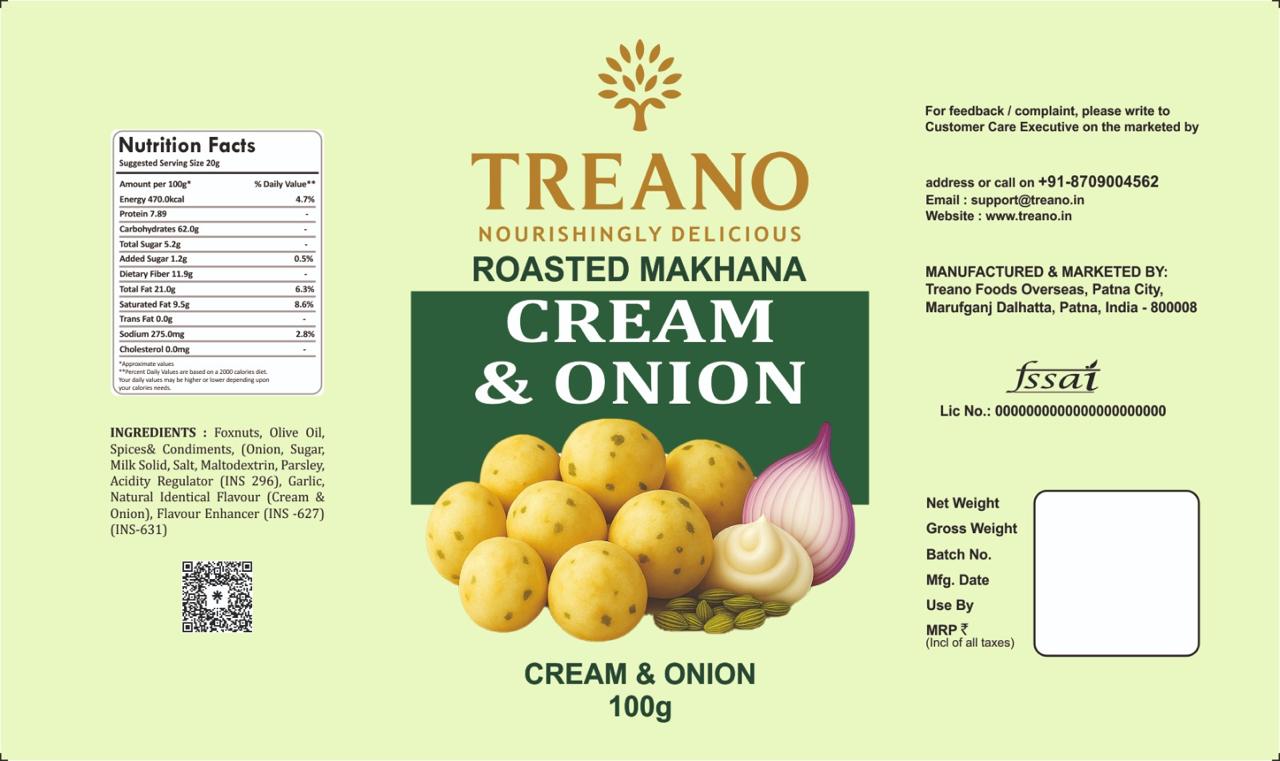 Treano Cream & Onion Roasted Makhana