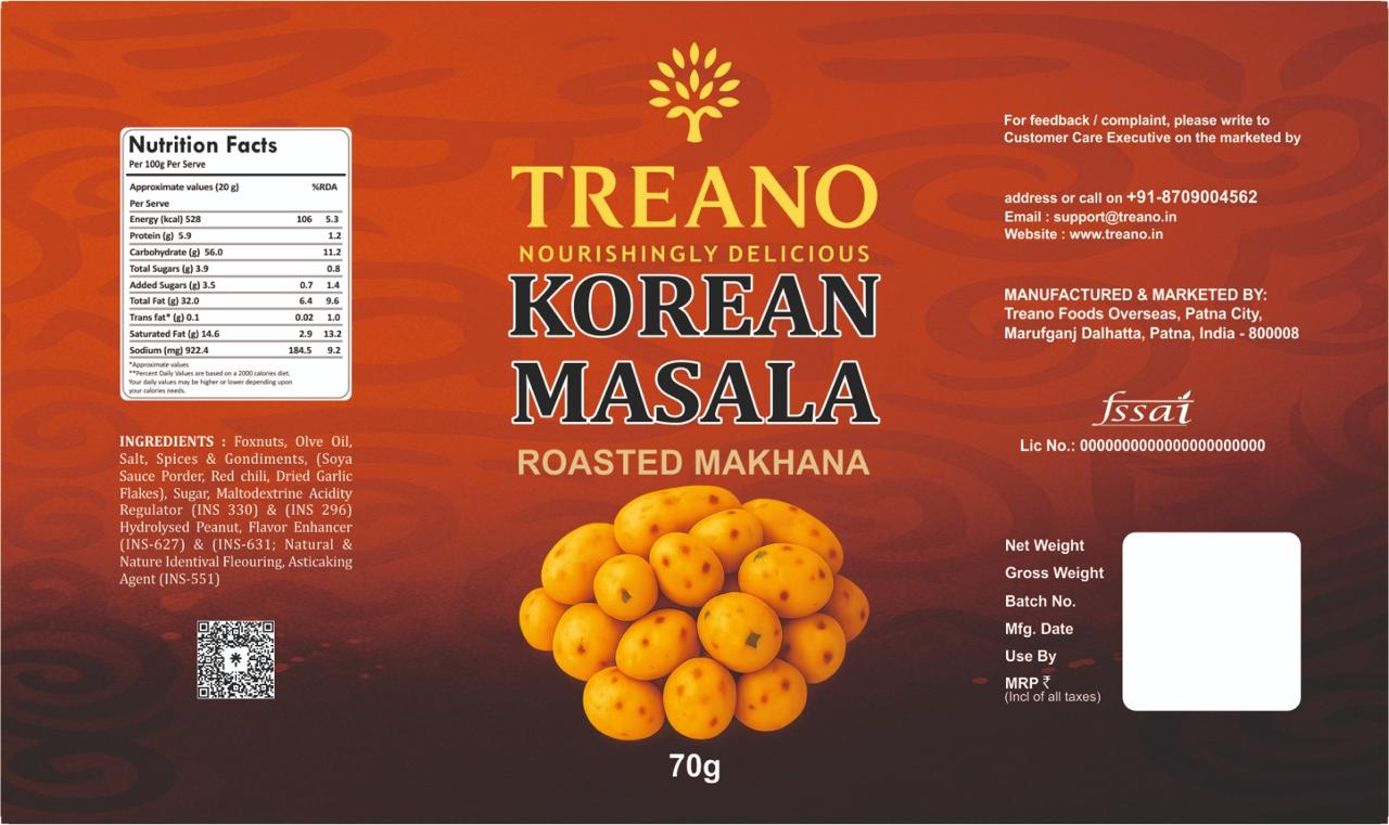 Treano Korean Masala Roasted Makhana